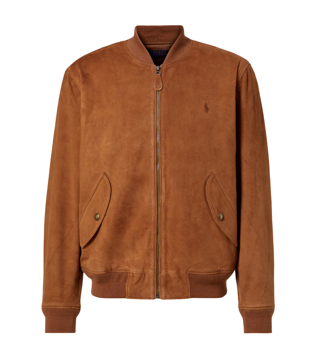 Logo suede bomber jacket