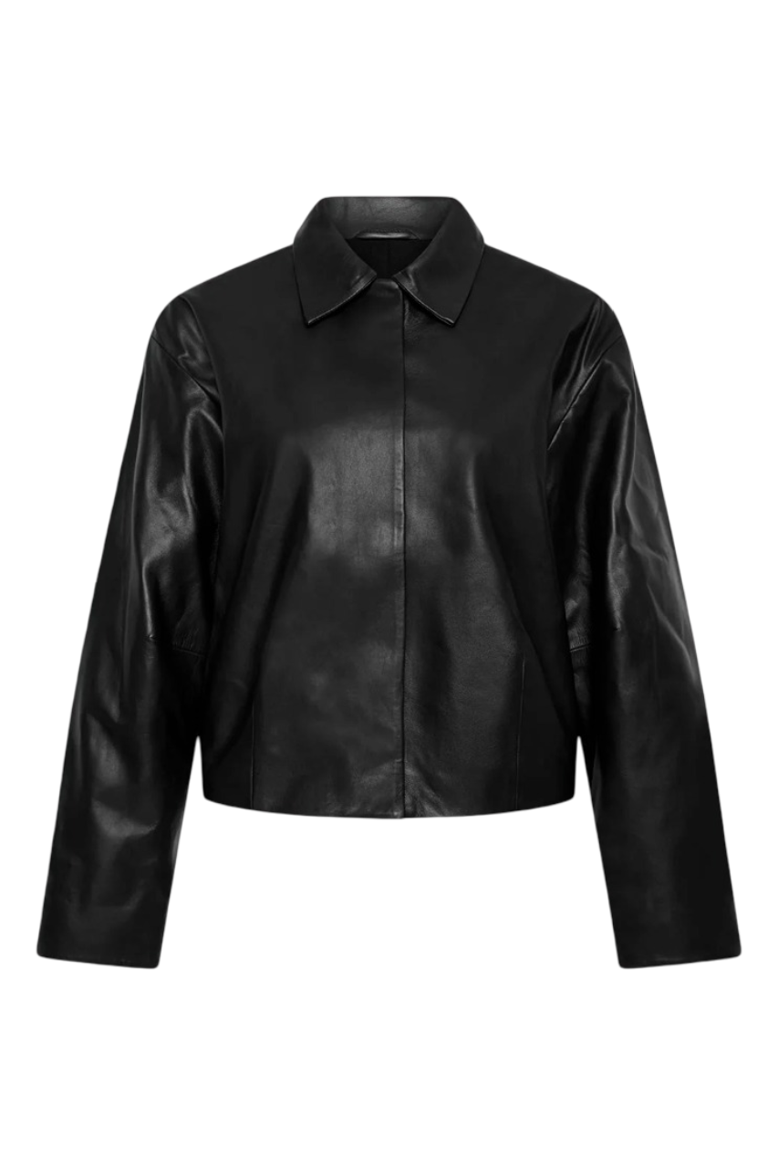Black Cocoon Leather Jacket