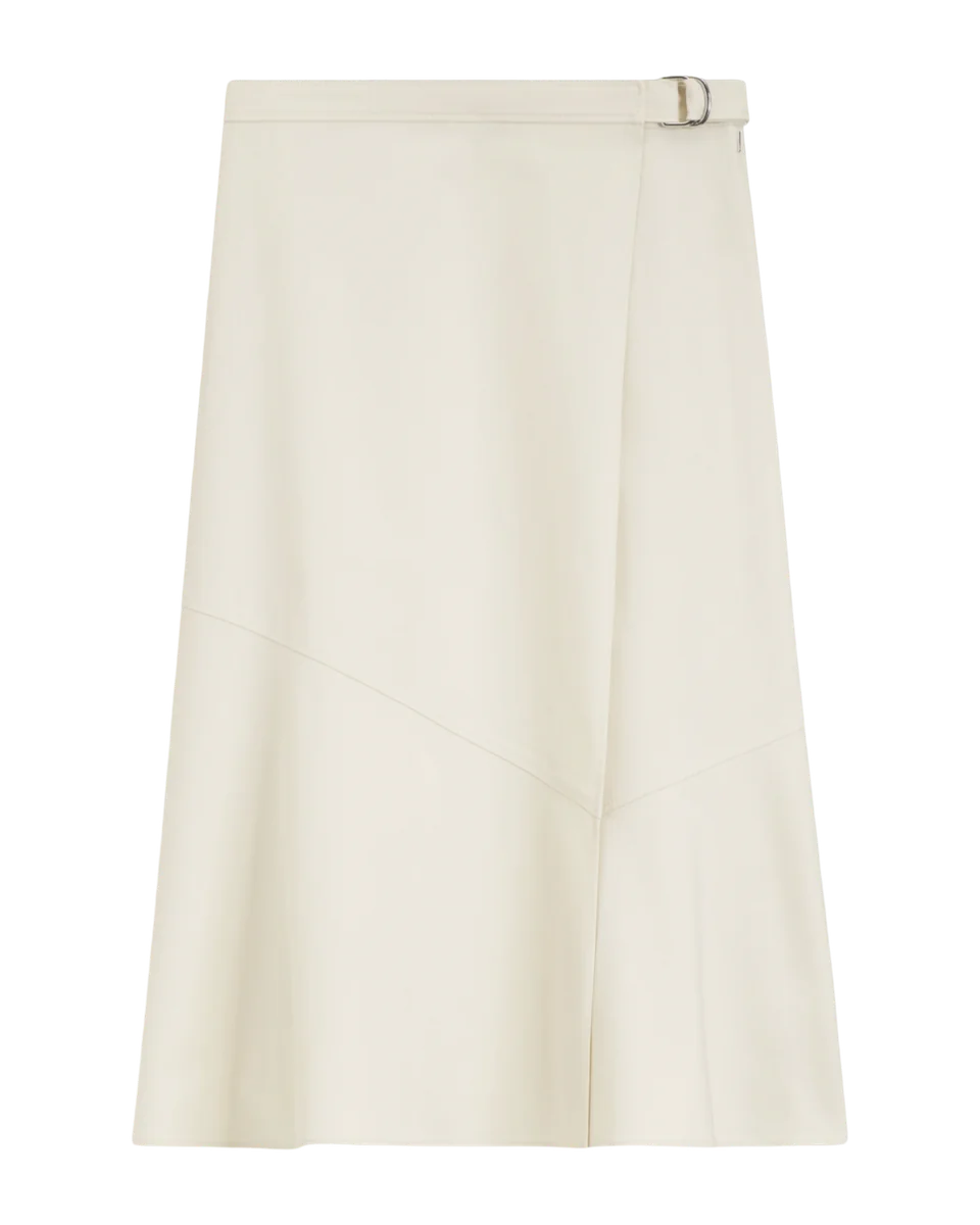A-Line Wrap Skirt In Stretch Cotton