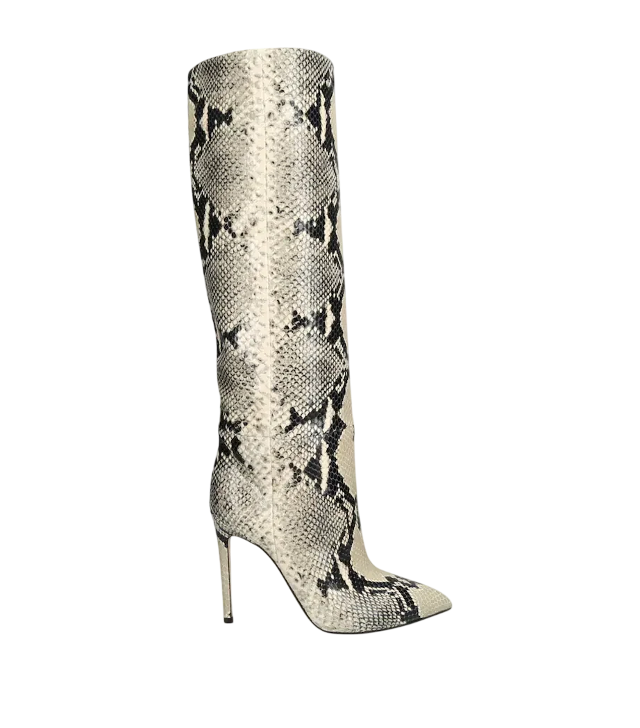 Paris Texas Leather Python Print Knee-High Boots 105