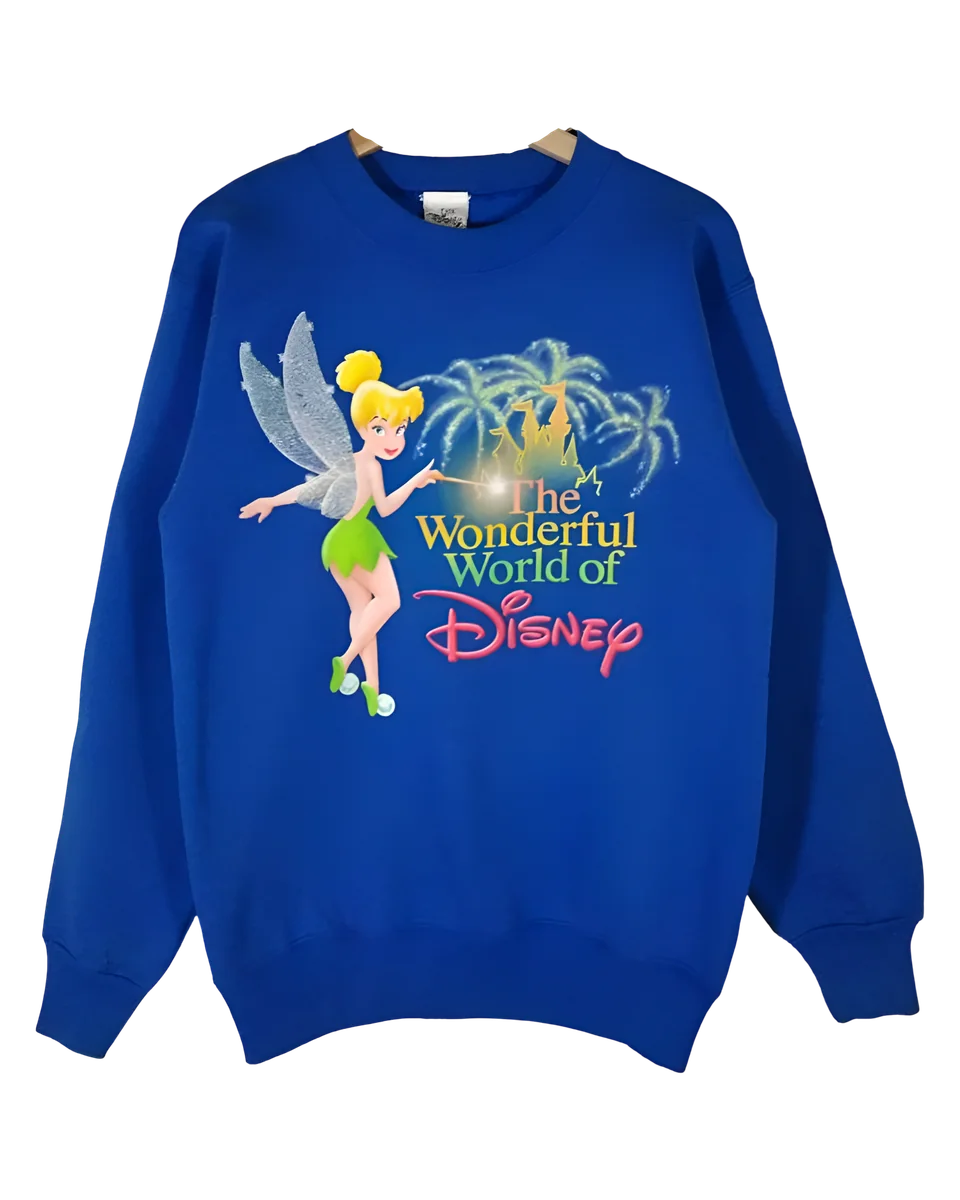 Rare!! 90s Disney The Wonderful World Of Disney Big Logo Pullover Vintage Sweatshirt