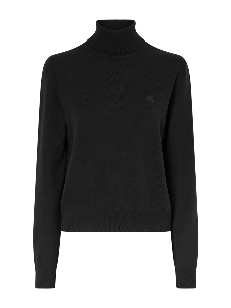 Embroidered Wool Turtleneck Sweater