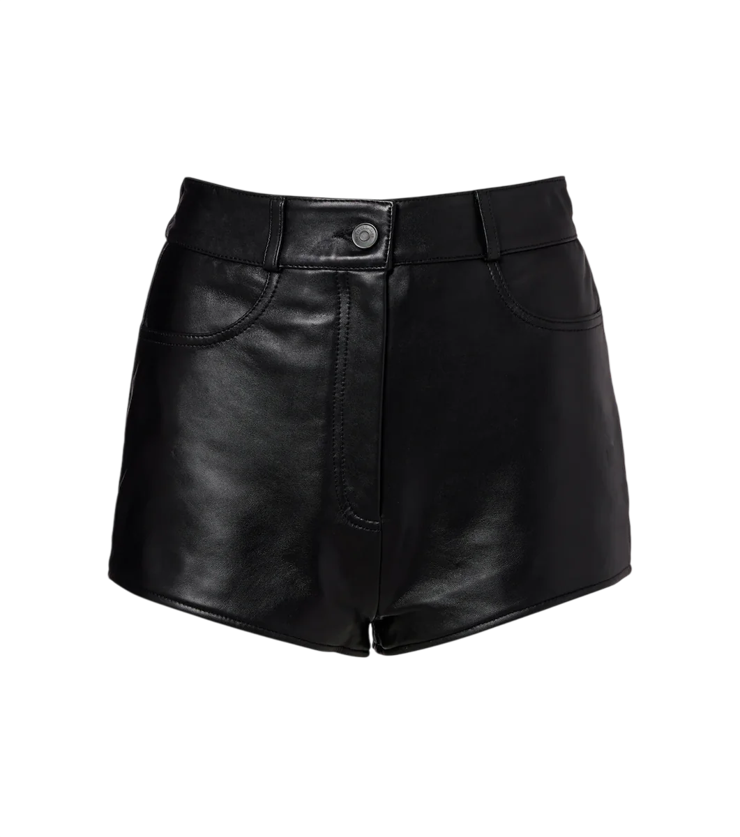 Loen High-Rise Leather Micro Shorts