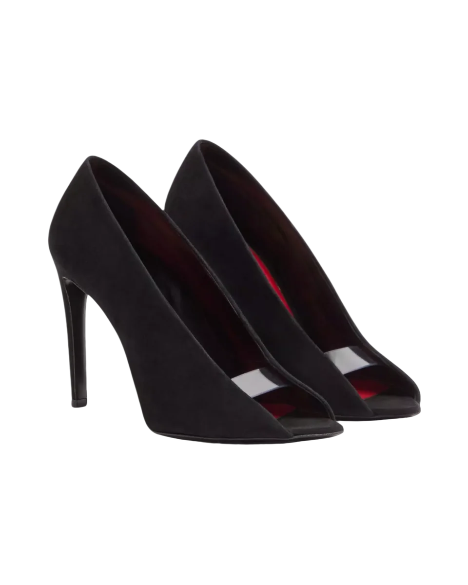 Open Toe Révélé Suede Pumps 105Mm