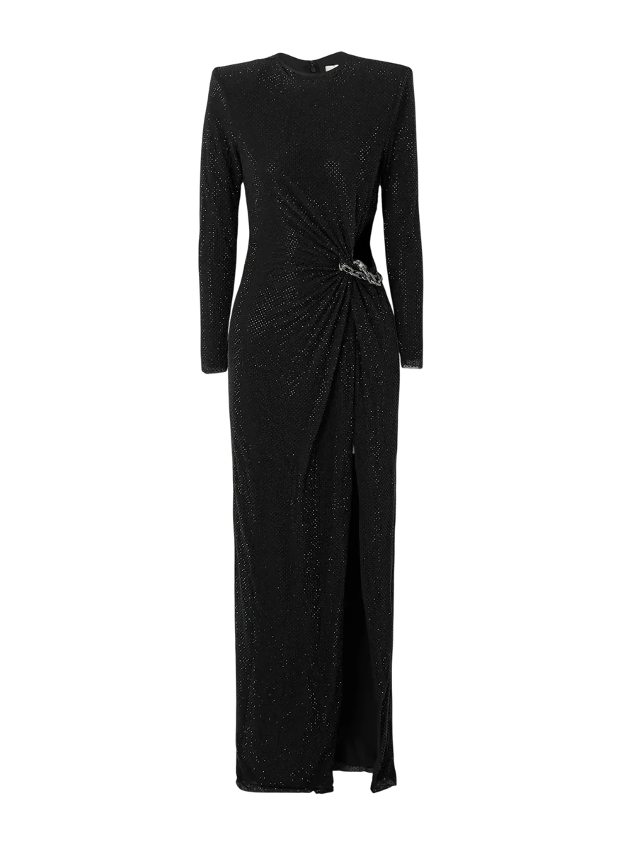 Embellished Mesh Maxi Dress