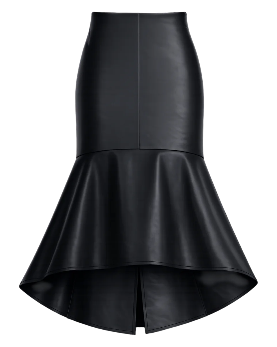 Leather Slit Mermaid Skirt