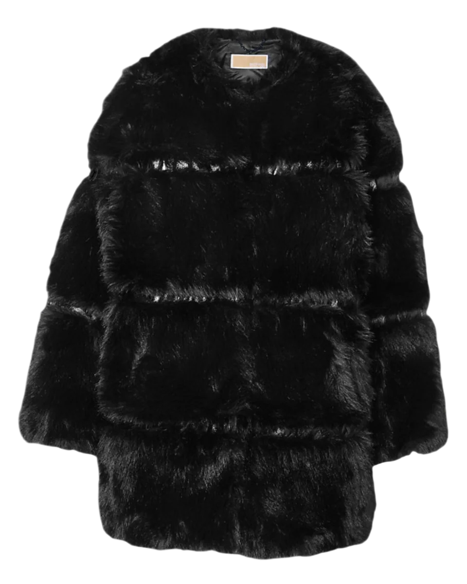 Faux Fur and Patent Coat