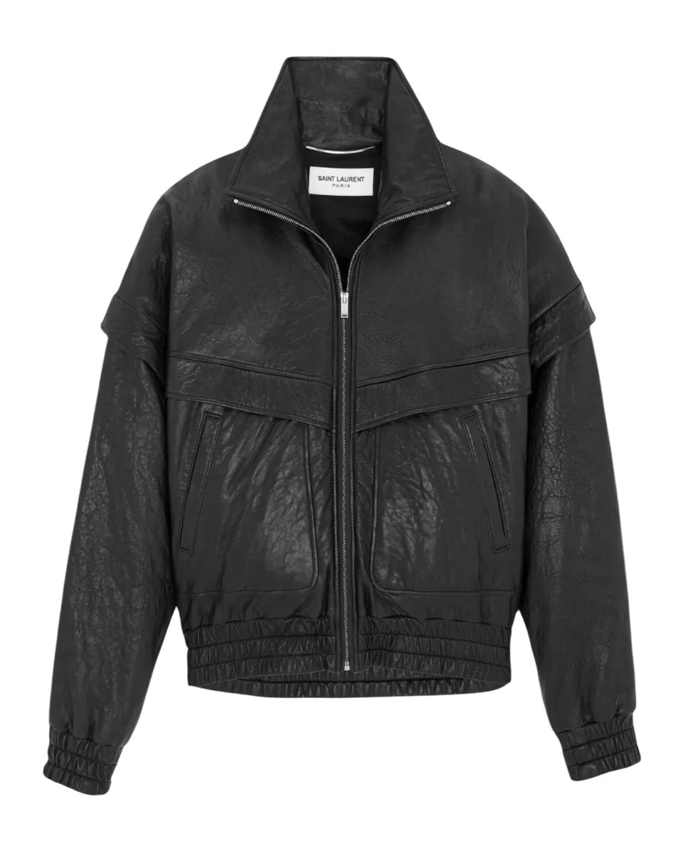 Jacket in grained lambskin