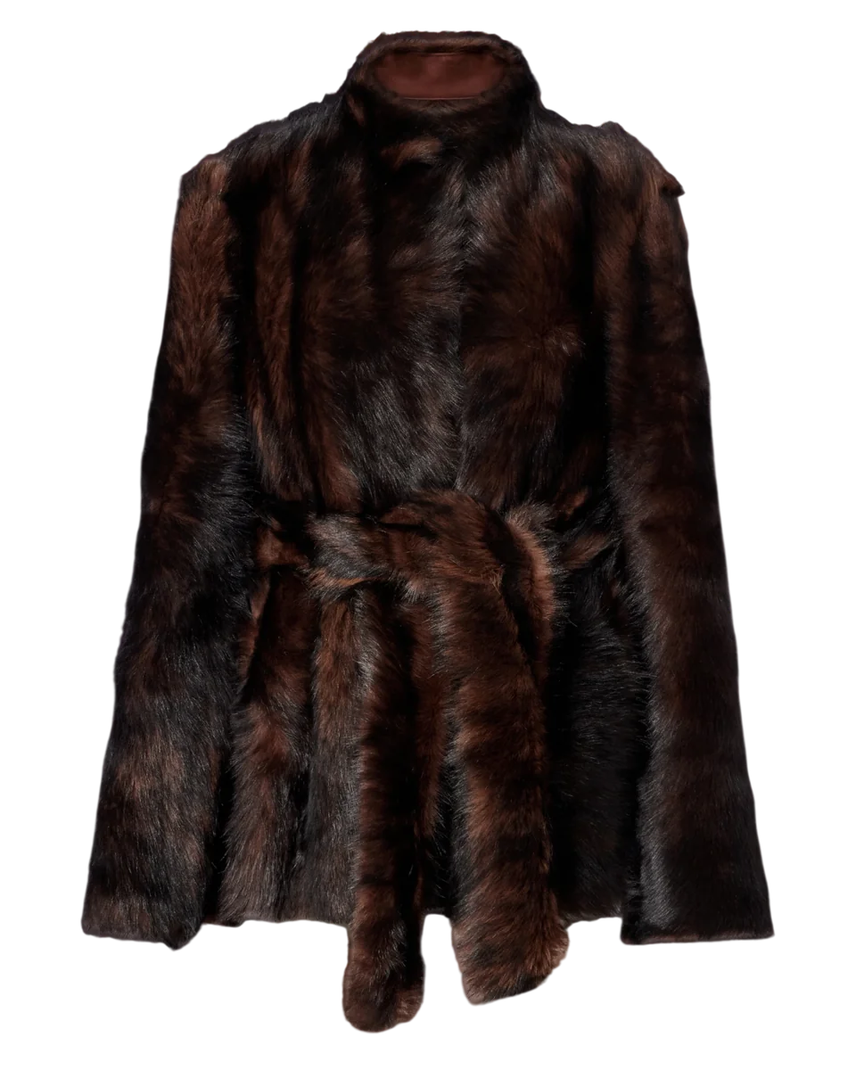 Elsa shearling wrap coat