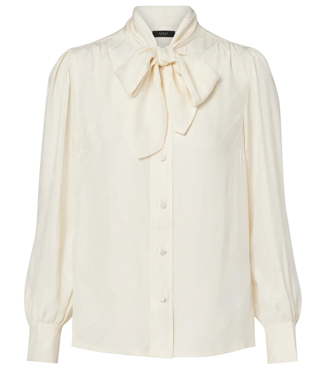 Interlocking G Silk Crêpe Satin Blouse