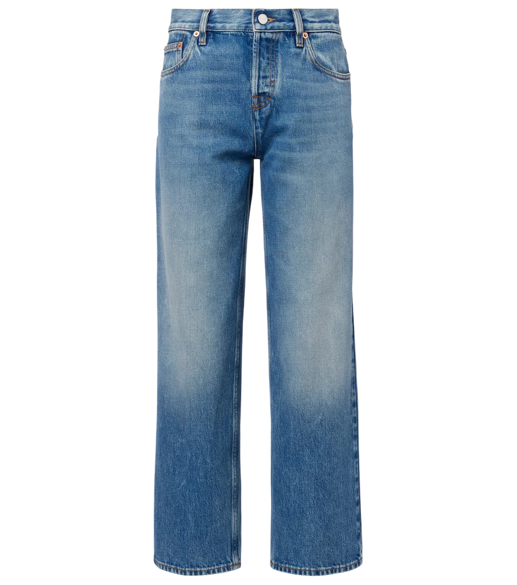 Mid-Rise Straight Jeans