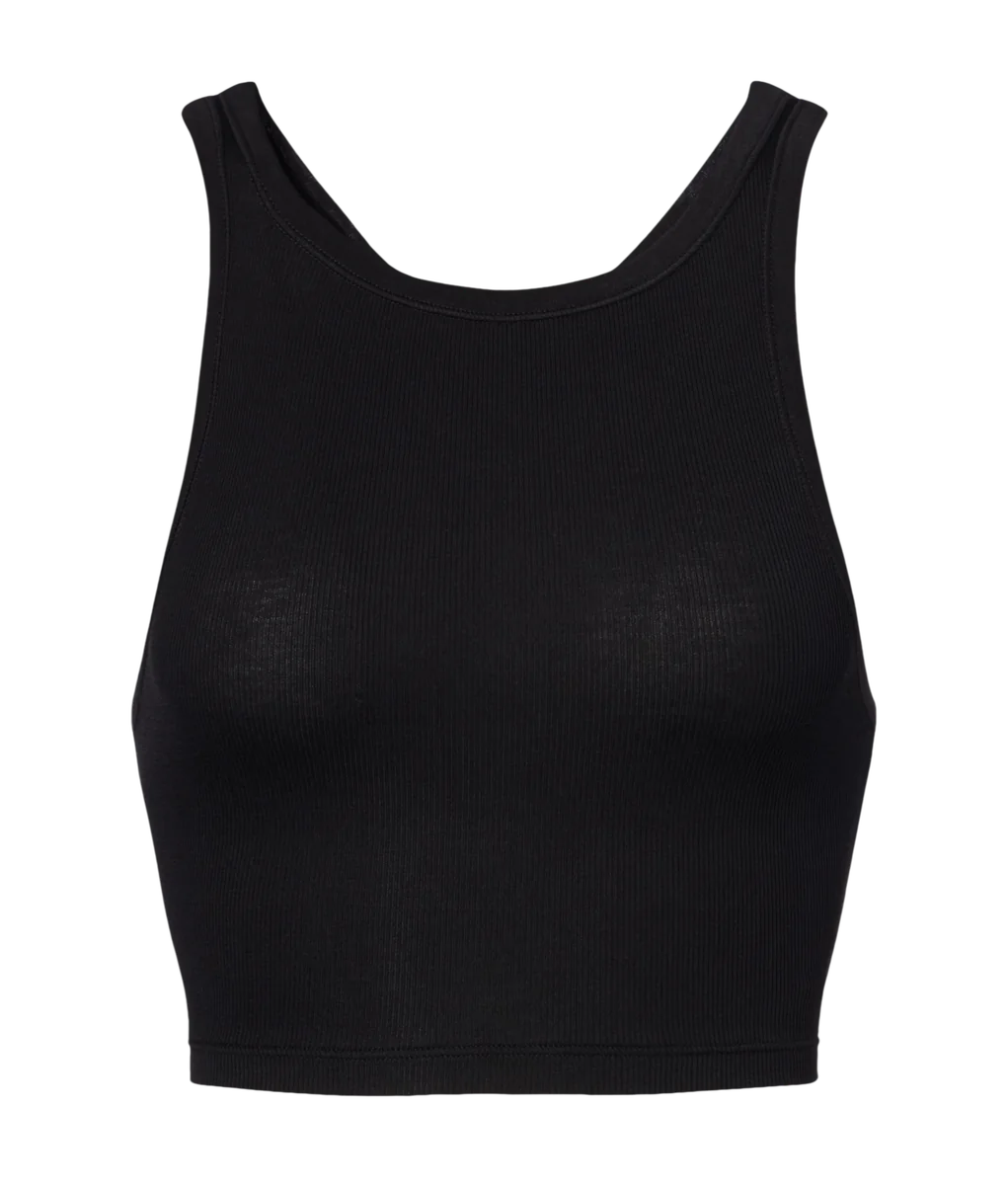 Pamela ribbed-knit cotton-blend crop top