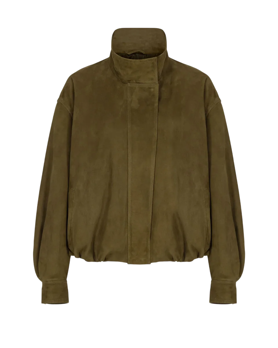 Oversized Suede Bomber