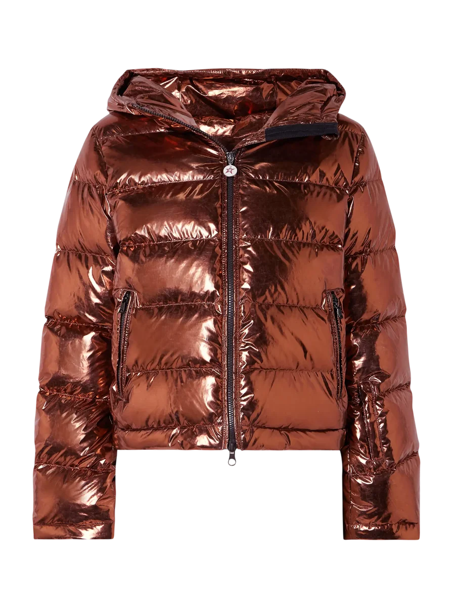 Polar Flare Metallic Quilted Down Ski Jacket
