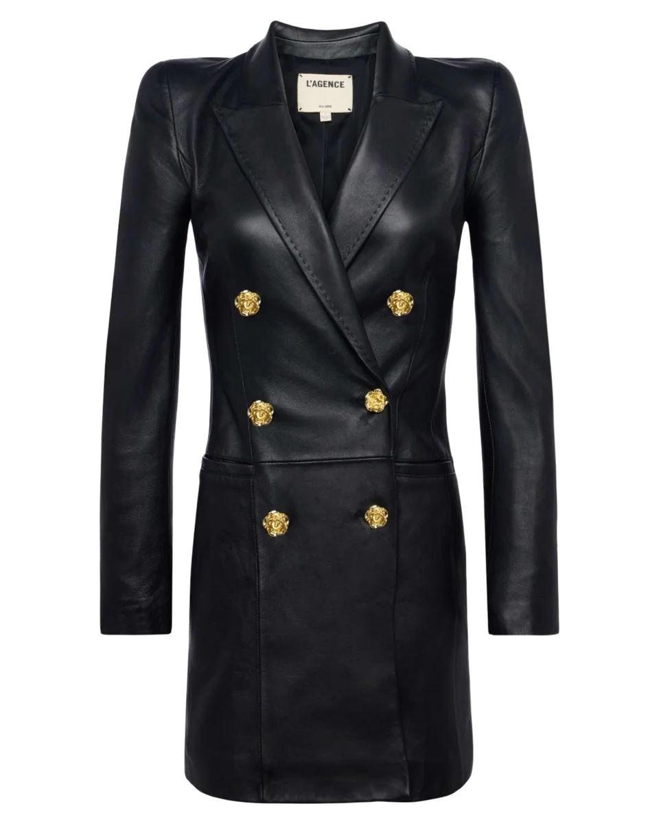 L'agence Tora Leather Blazer Dress