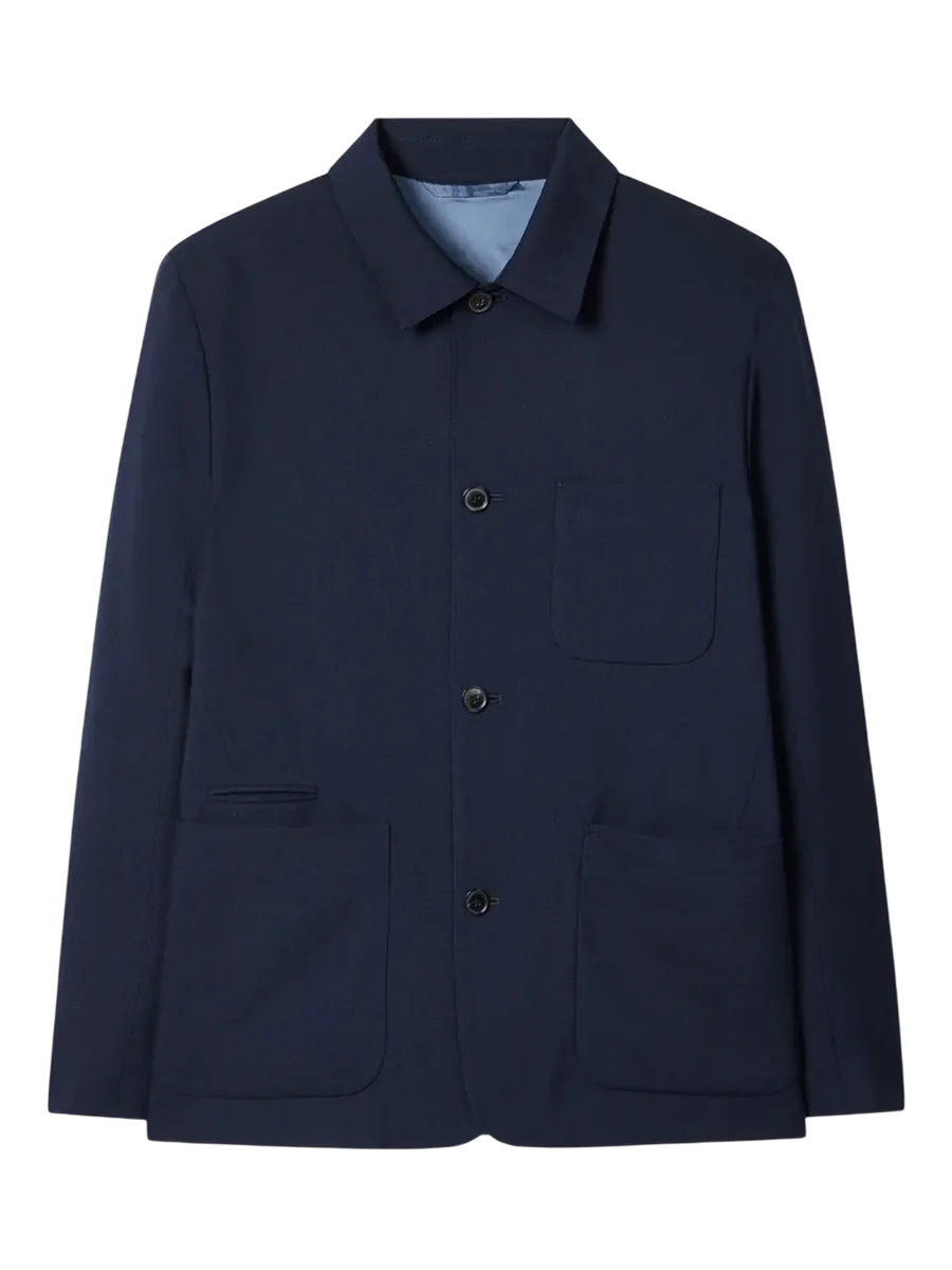 Button-Fastening Patch-Pockets Suit Jacket