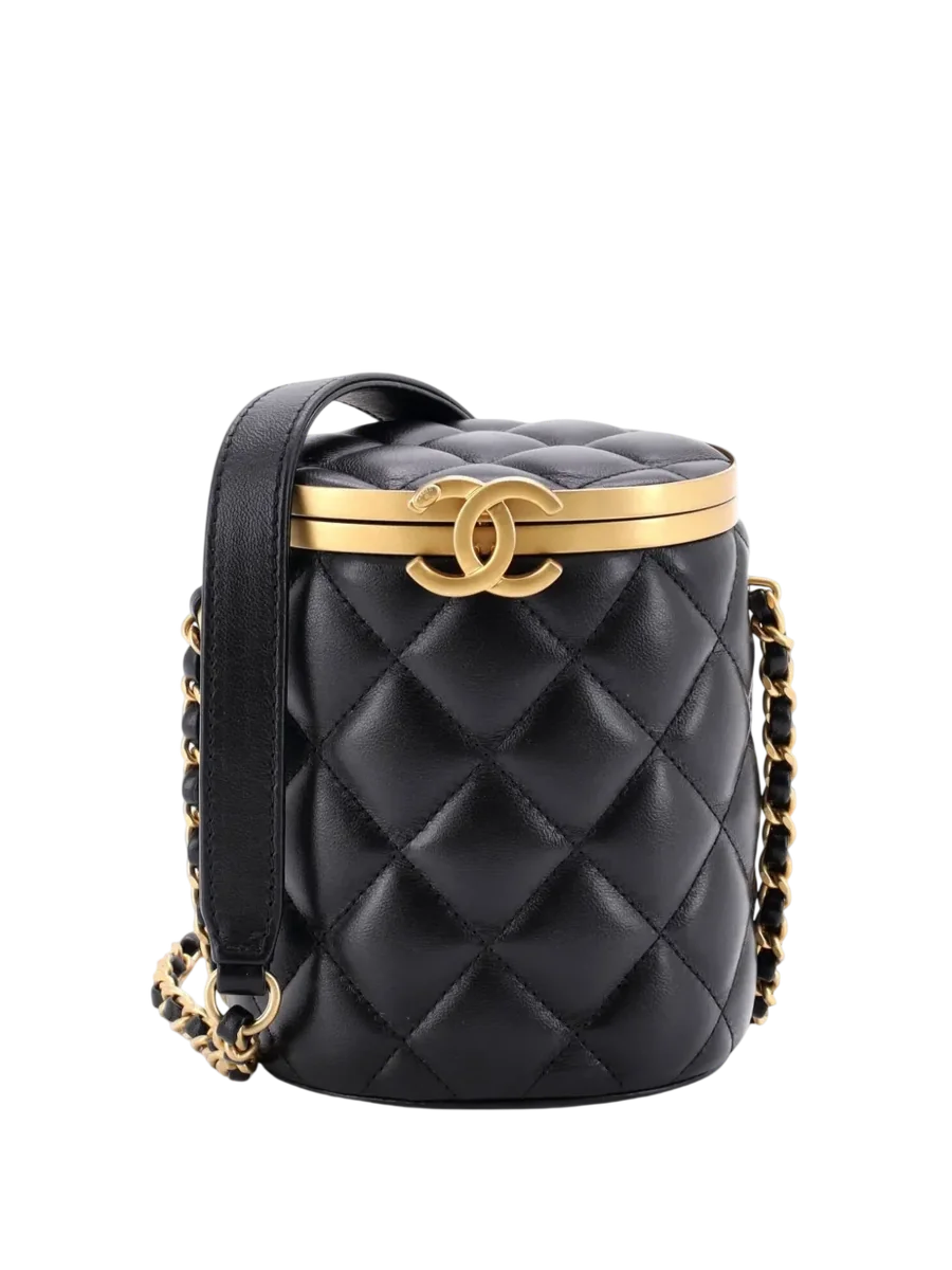 Crown Box Vanity Bag Quilted Lambskin Mini Shoulder Bag