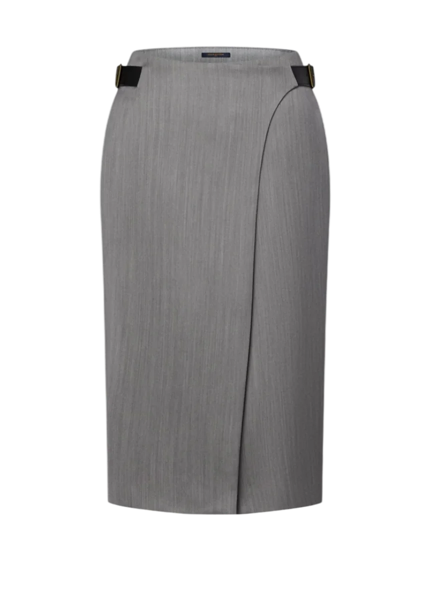 Wrap-Over Straight Skirt