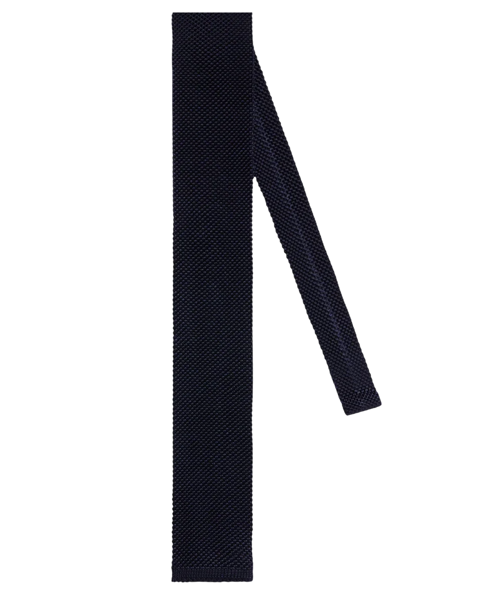 Navy Silk Knit Tie