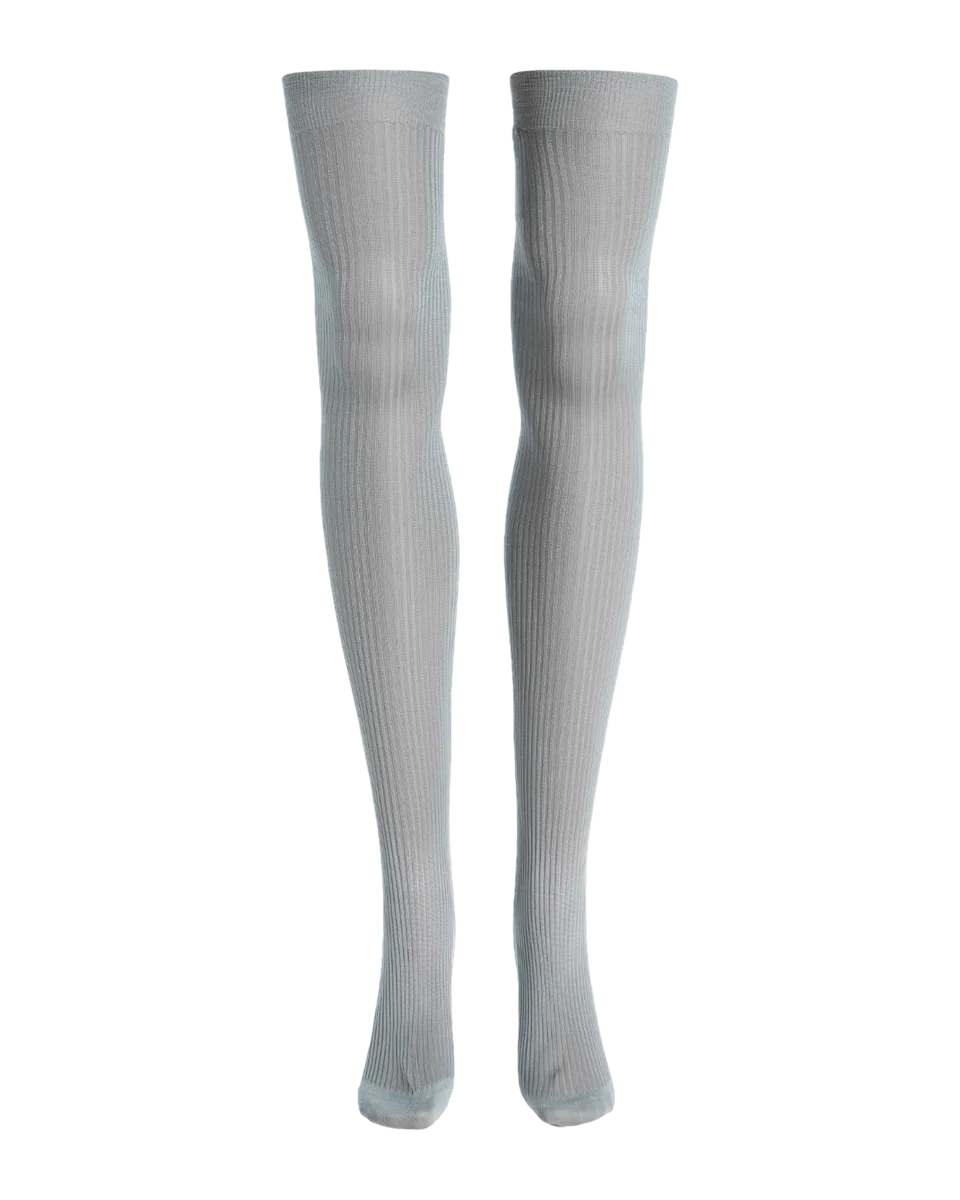 Knee-High Ribbed-Silk Socks