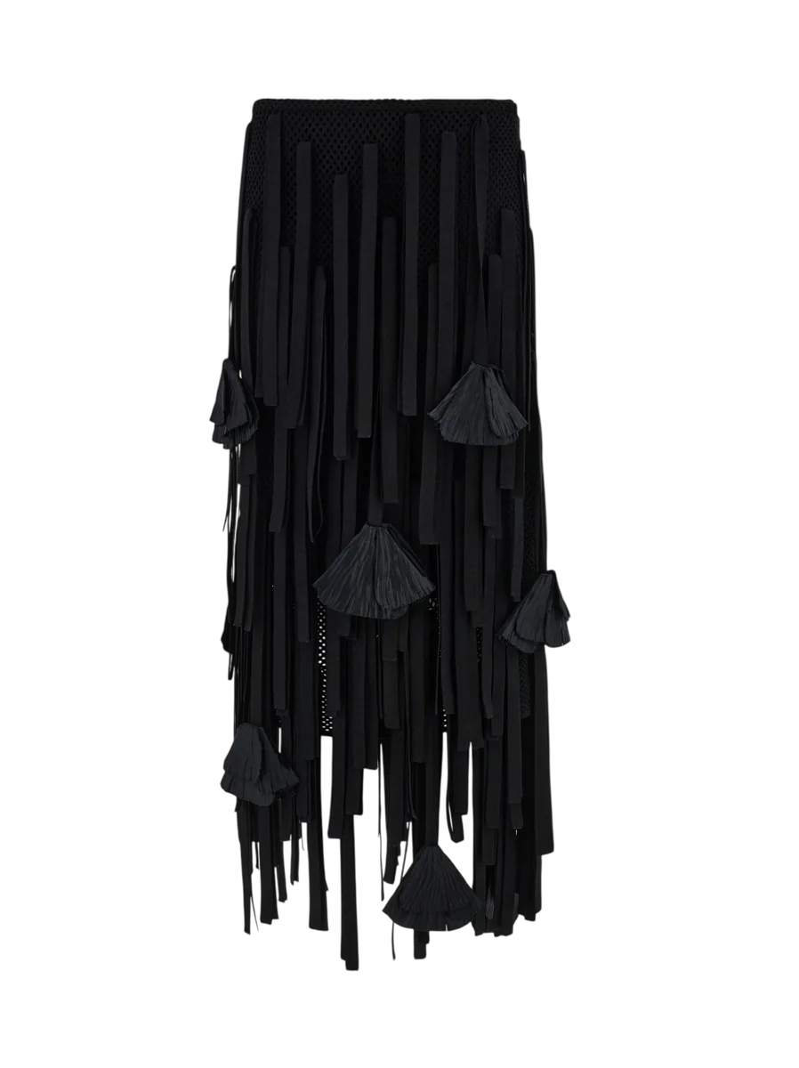 Mesh Skirt With Flower Detail