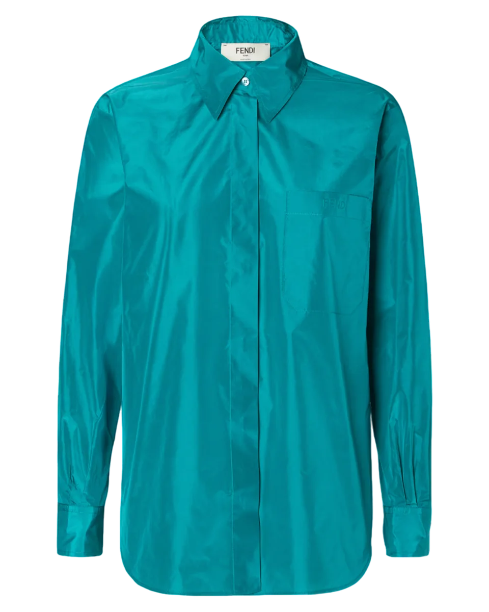 Light Blue Silk Taffeta Shirt