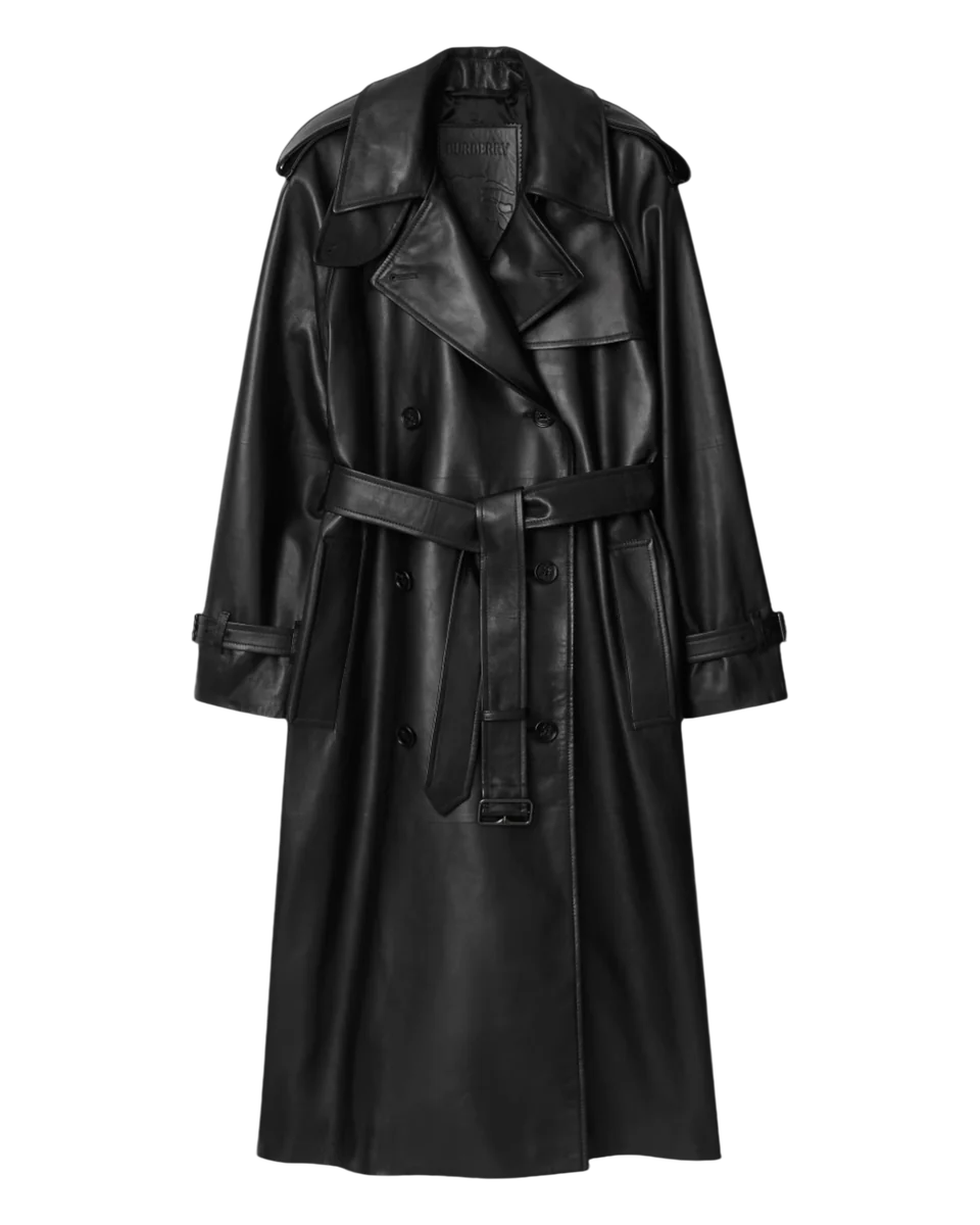 Long Leather Castleford Trench Coat