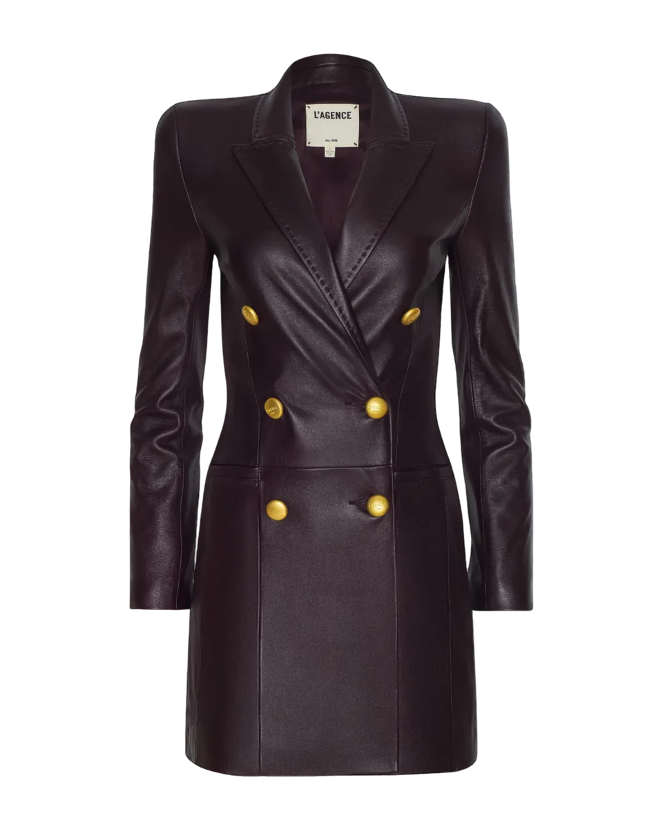 Tora Leather Blazer Dress