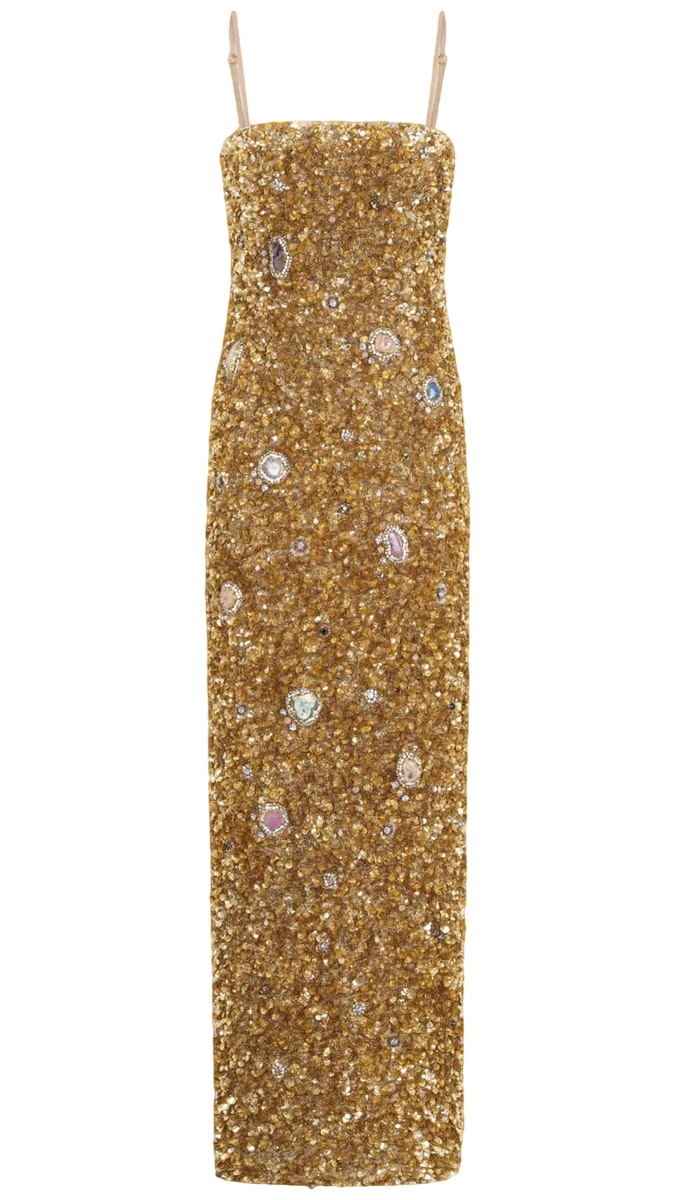 Porter Hand Beaded Midi Dress