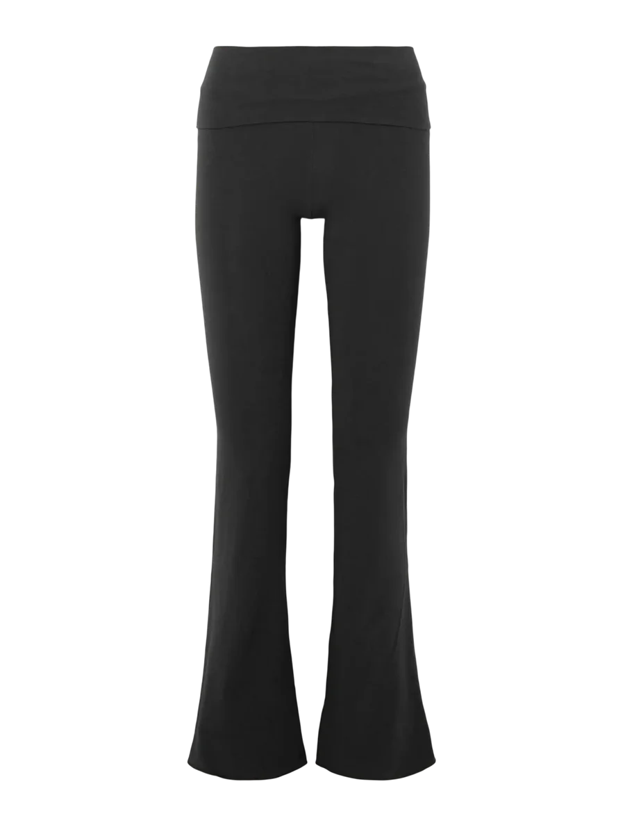 Stretch-Cotton Jersey Foldover Pants - Soot