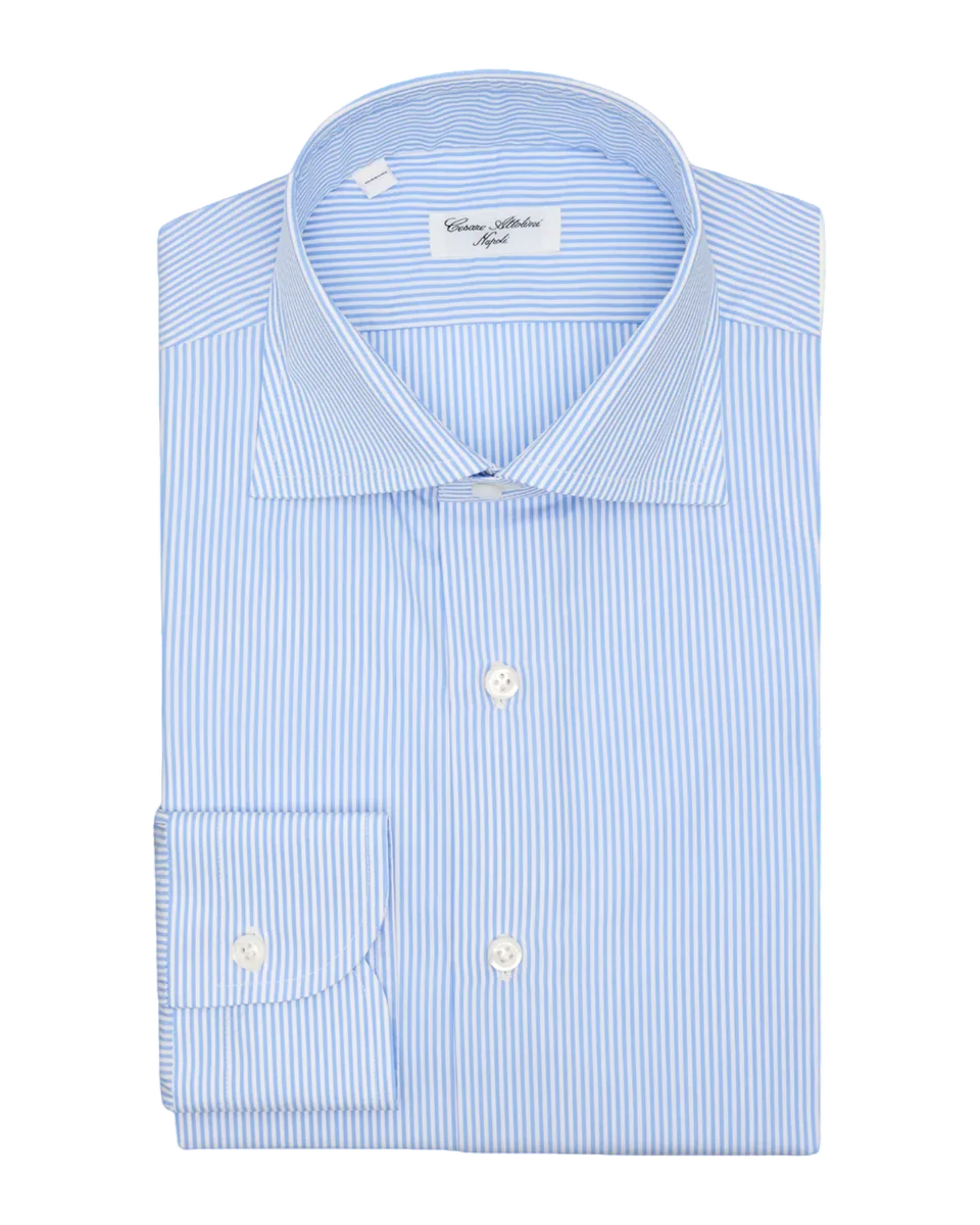 Men's Cotton Micro-Pinstripe Dress Shirt