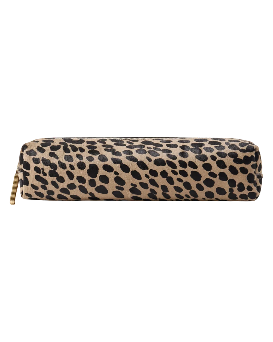 Kye leopard-print calf hair clutch