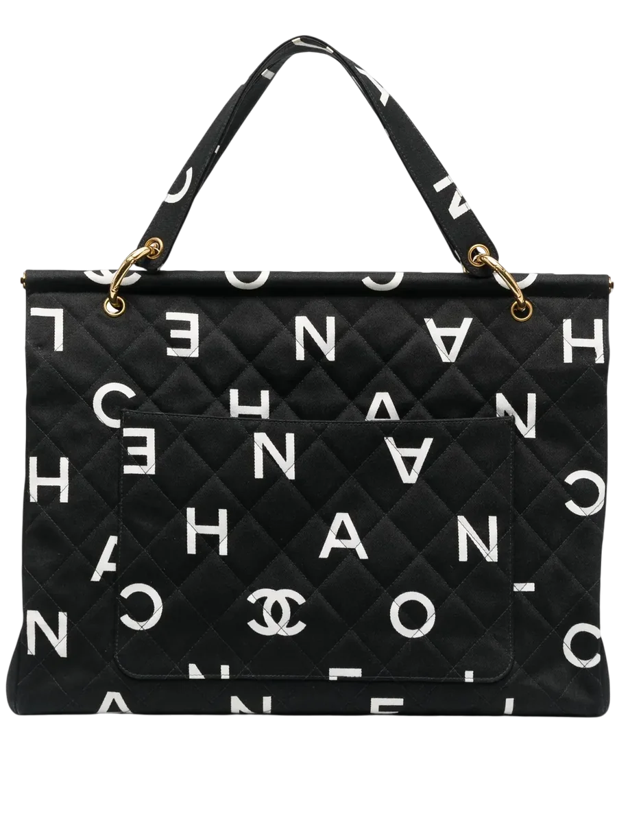 1996-1997 Logo-Print Diamond-Quilted Tote Bag