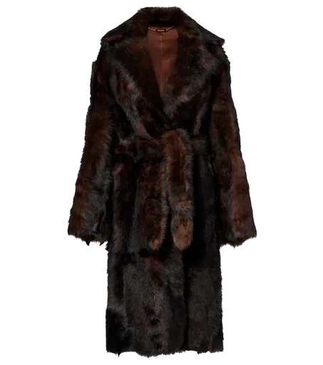 Uma Shearling Wrap Coat