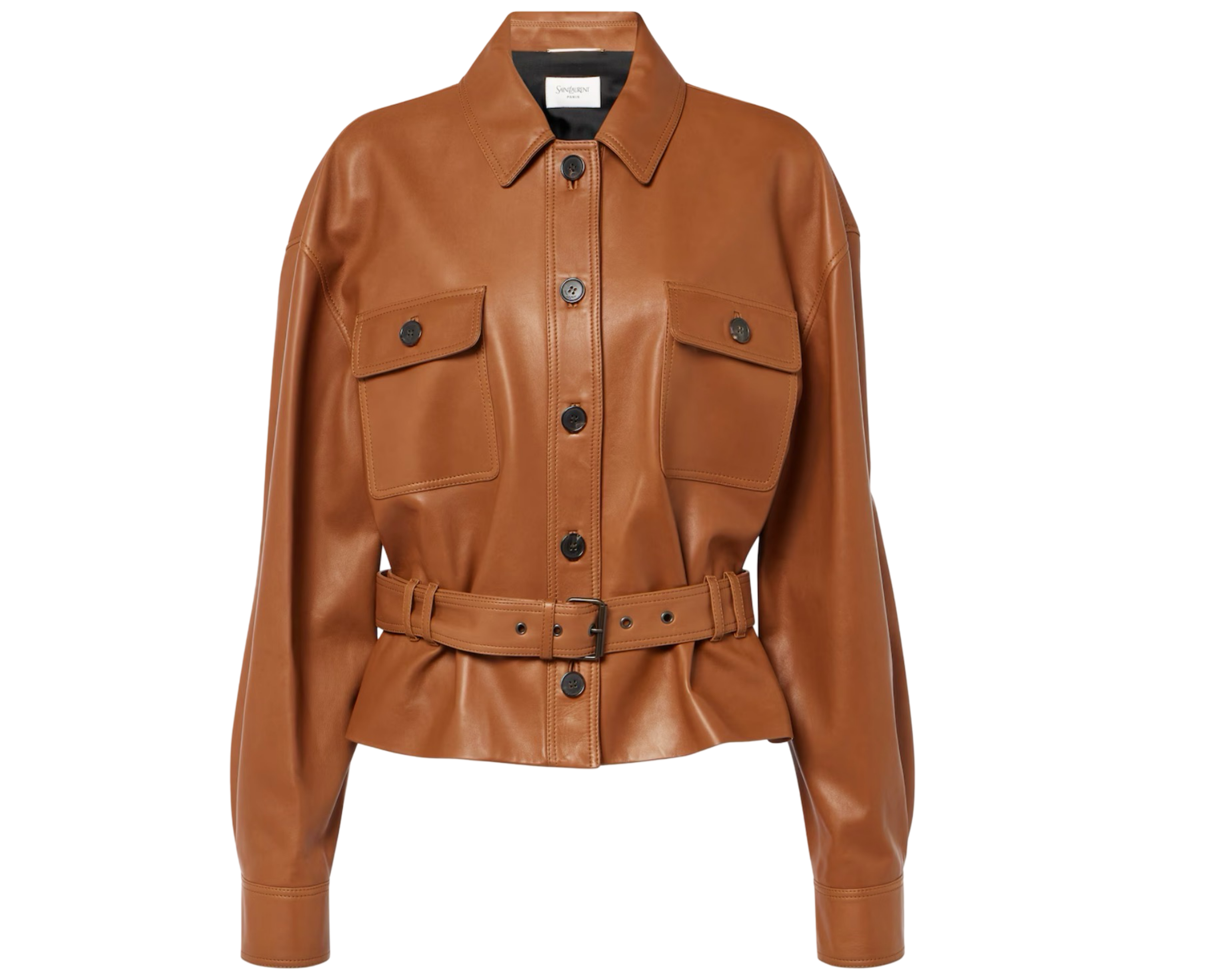 Saharienne Cropped Leather Jacket