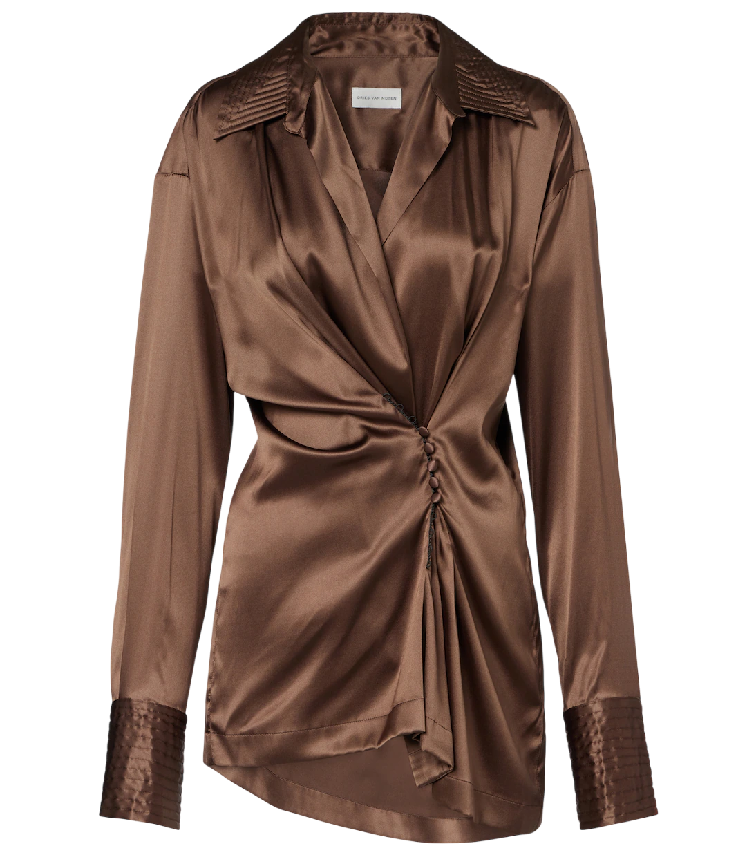 Draped Silk-Blend Shirt