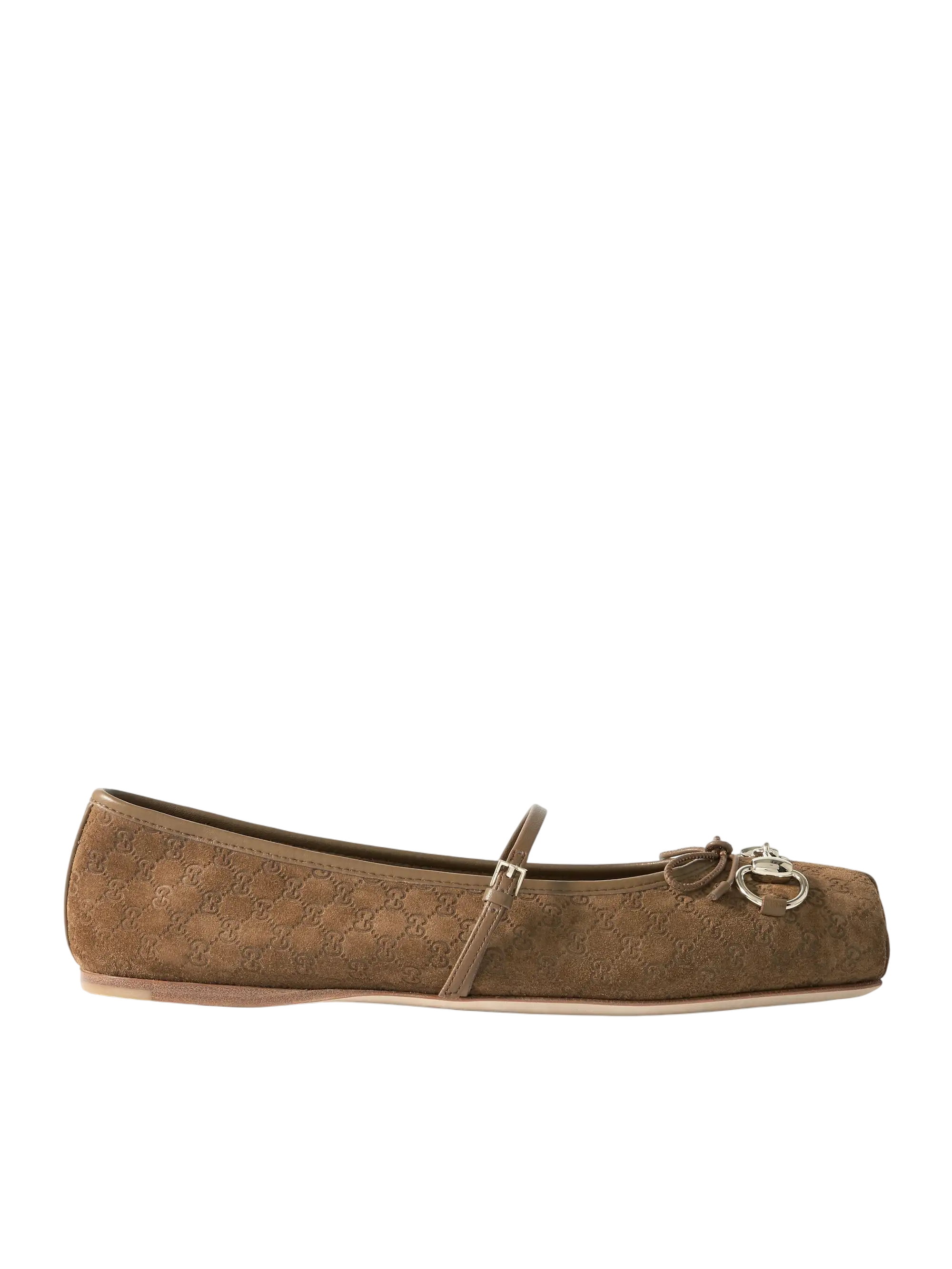 Horsebit-Detailed Suede Ballet Flats