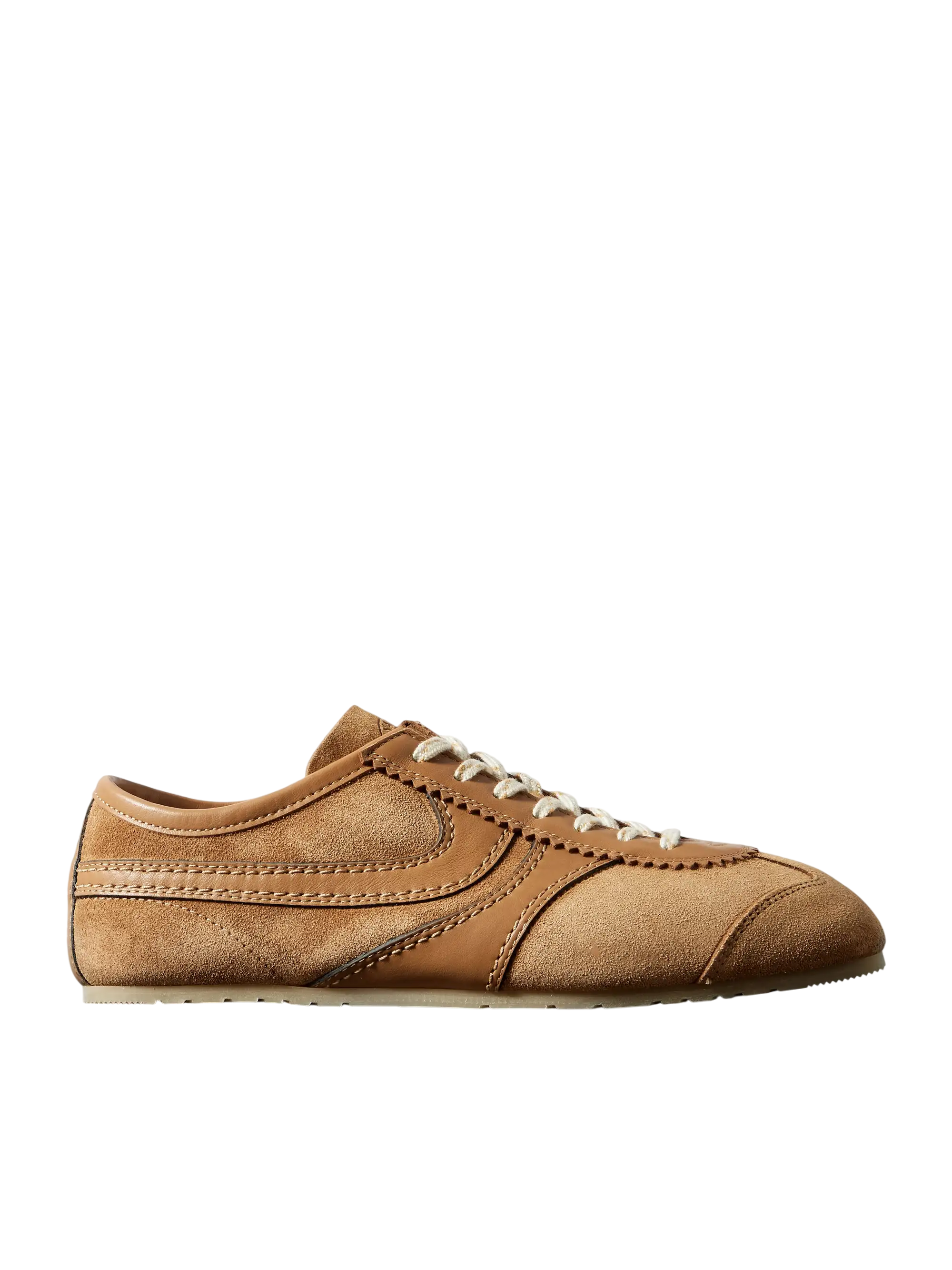 Leather-Trimmed Suede Sneakers
