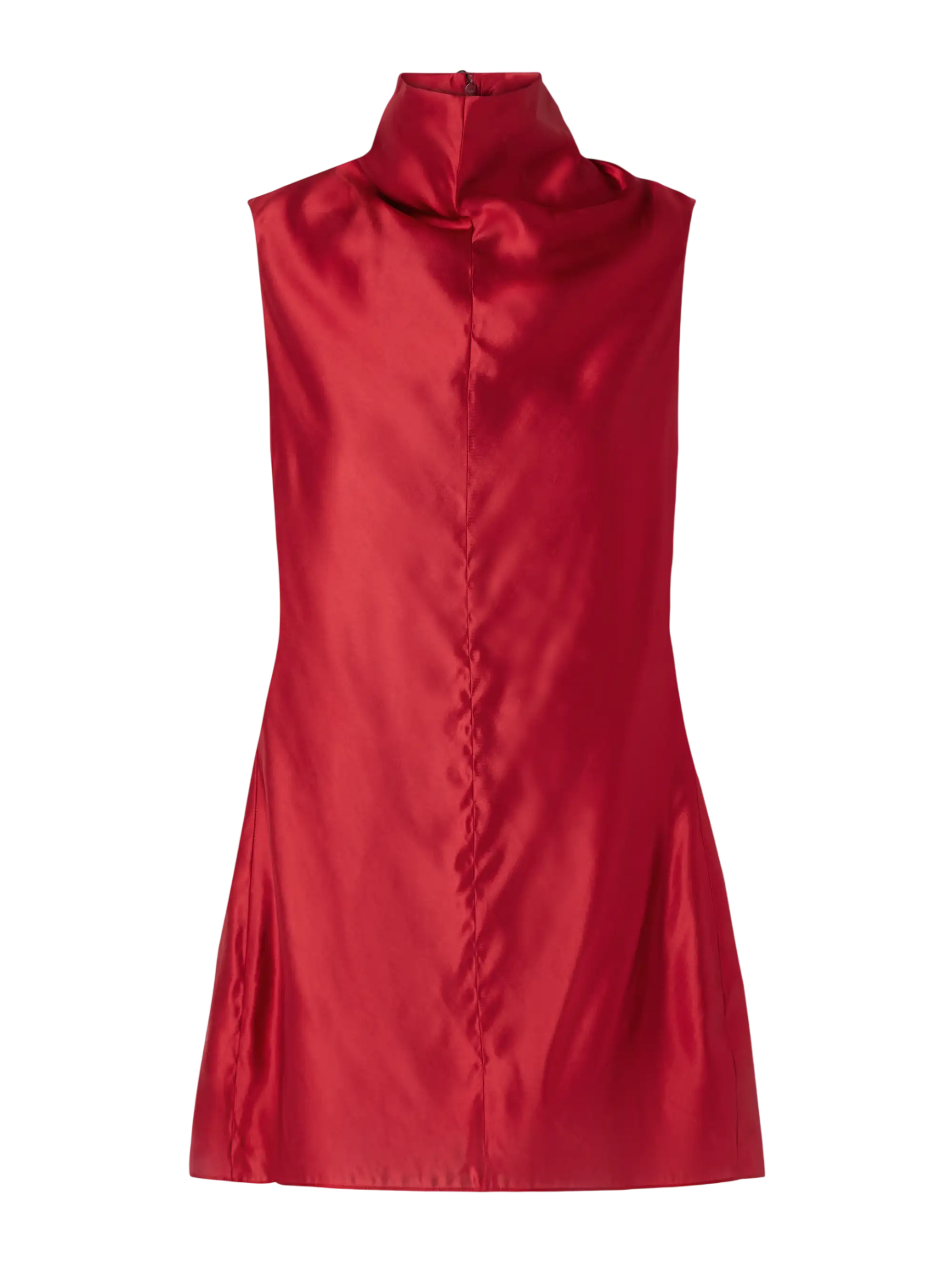 Daria Satin-Crepe Turtleneck Mini Dress