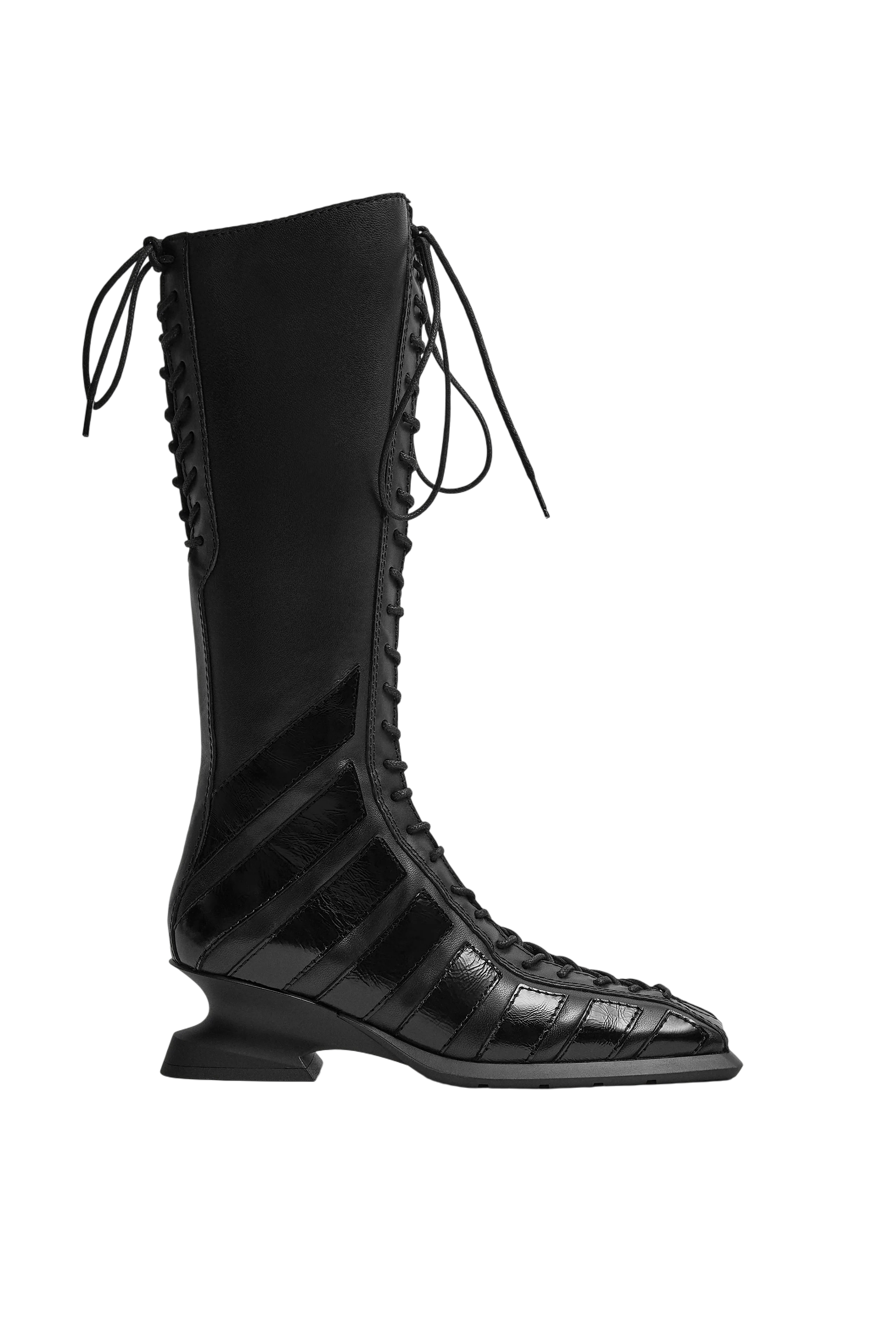 Nelly Black Wedge Tall Boots