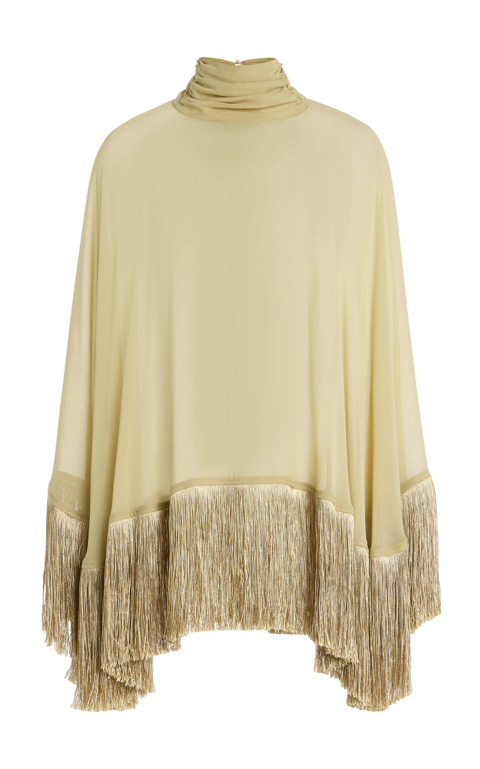 Exclusive Levanto Fringed Silk-Chiffon Poncho Top