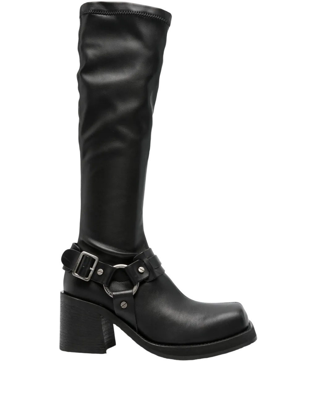80mm Square-Toe Leather Boots