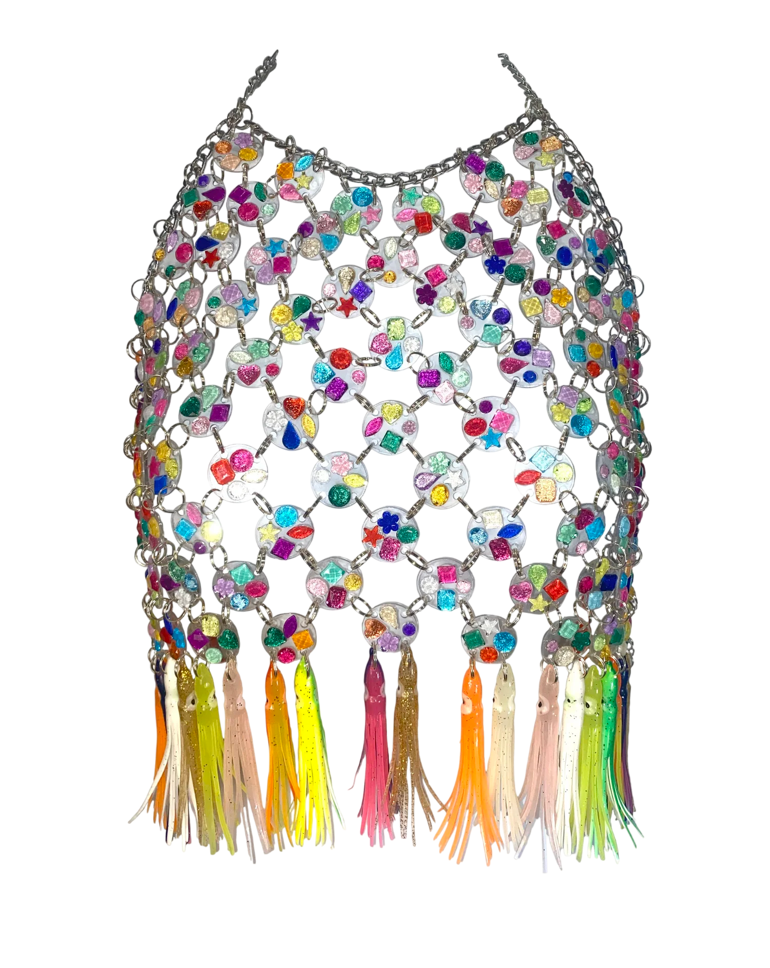 Made To Order - Gemi Mini Gem Plexi Chainmail Crop Top