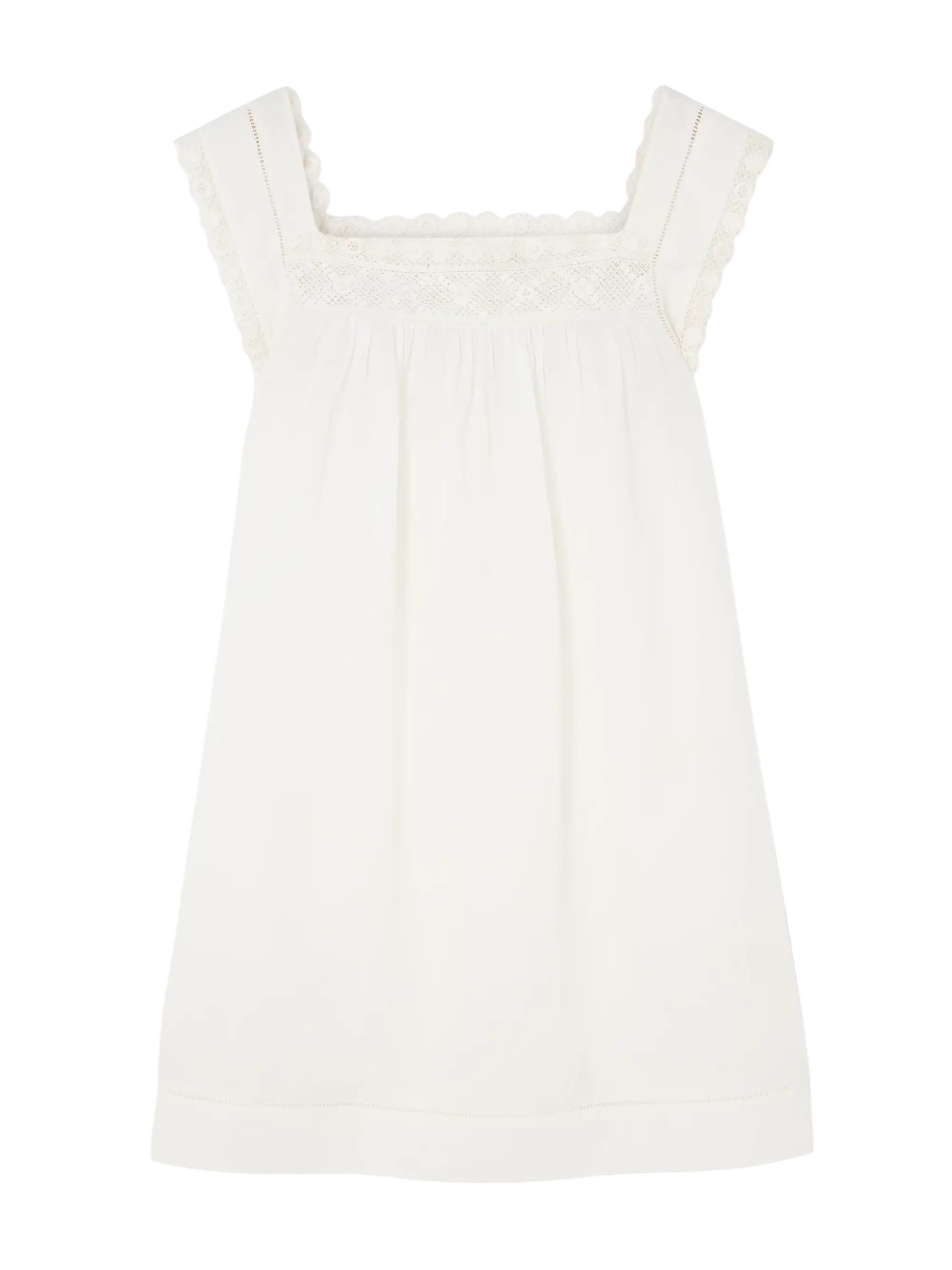 Dôen Almadia Crochet-Trimmed Ramie Mini Dress