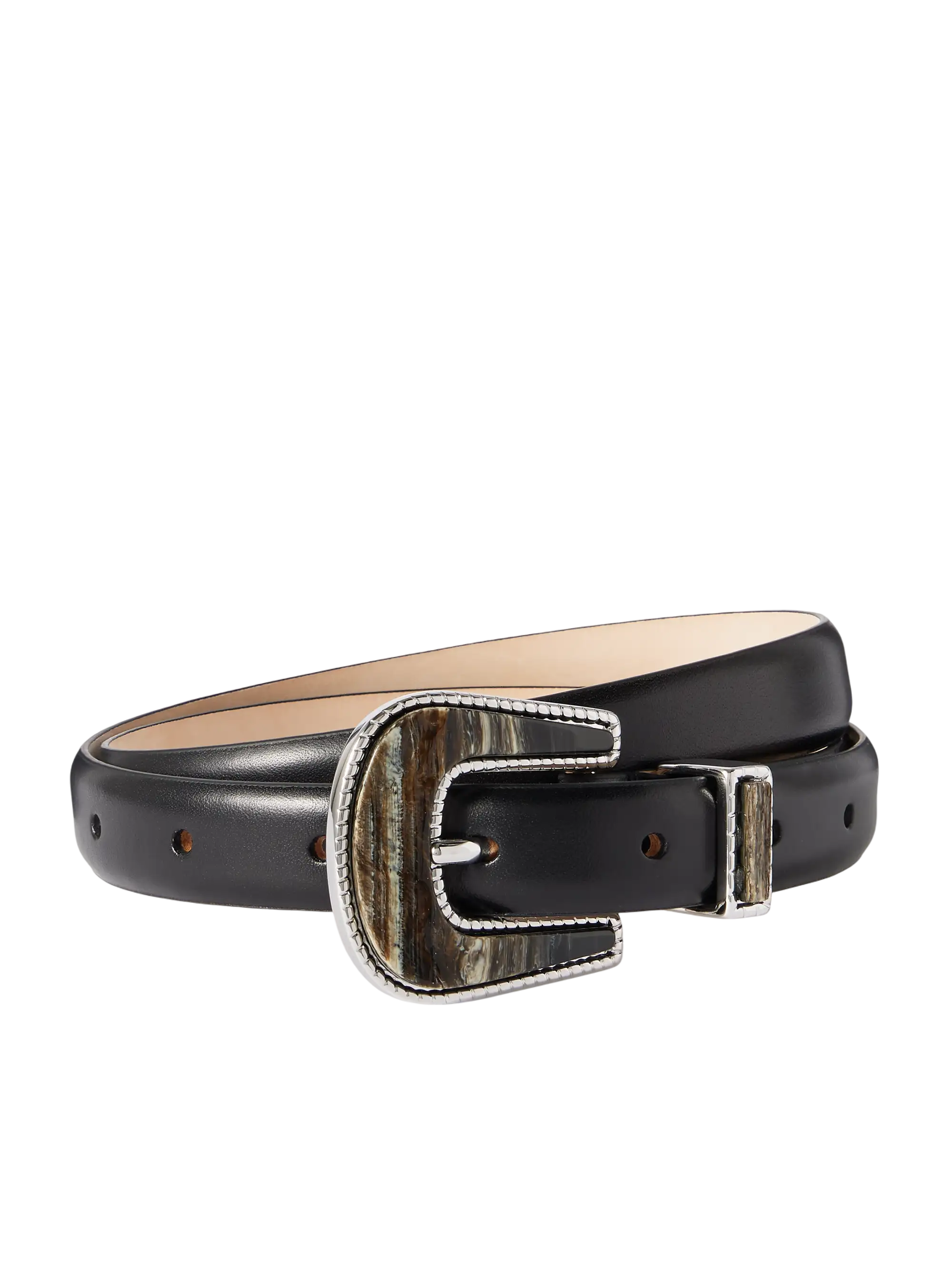 Déhanche Travertine Embellished Leather Belt