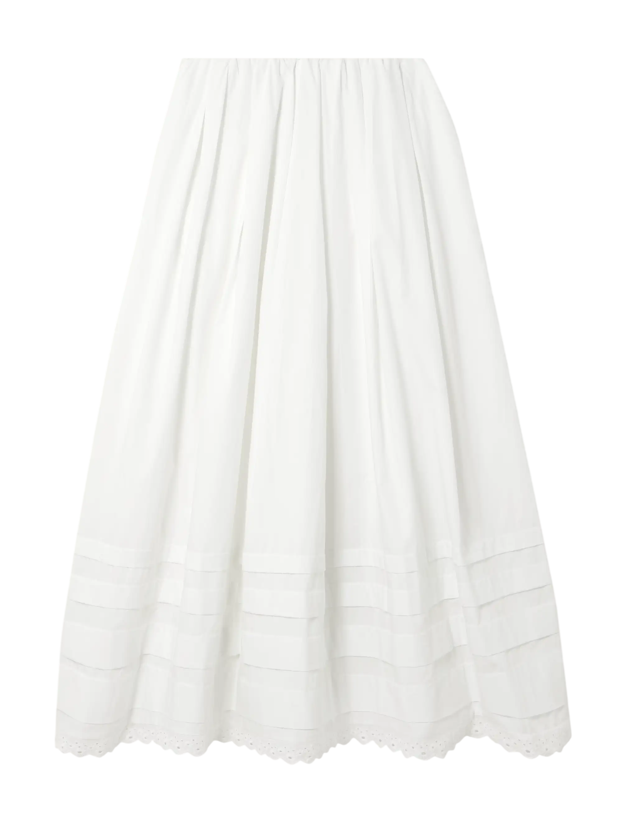 Ruth Broderie Anglaise Cotton Midi Skirt