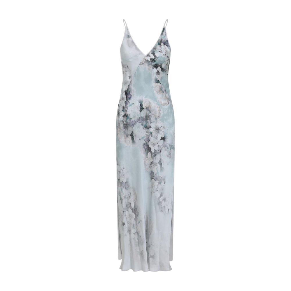 Alberta Ferretti Degrade' Print Washed Satin Slip Dress