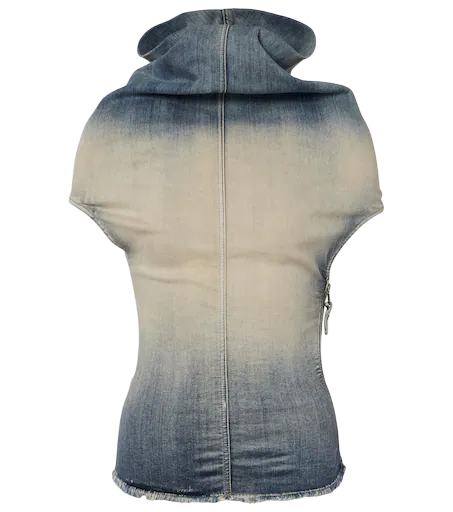 Draped Denim Top