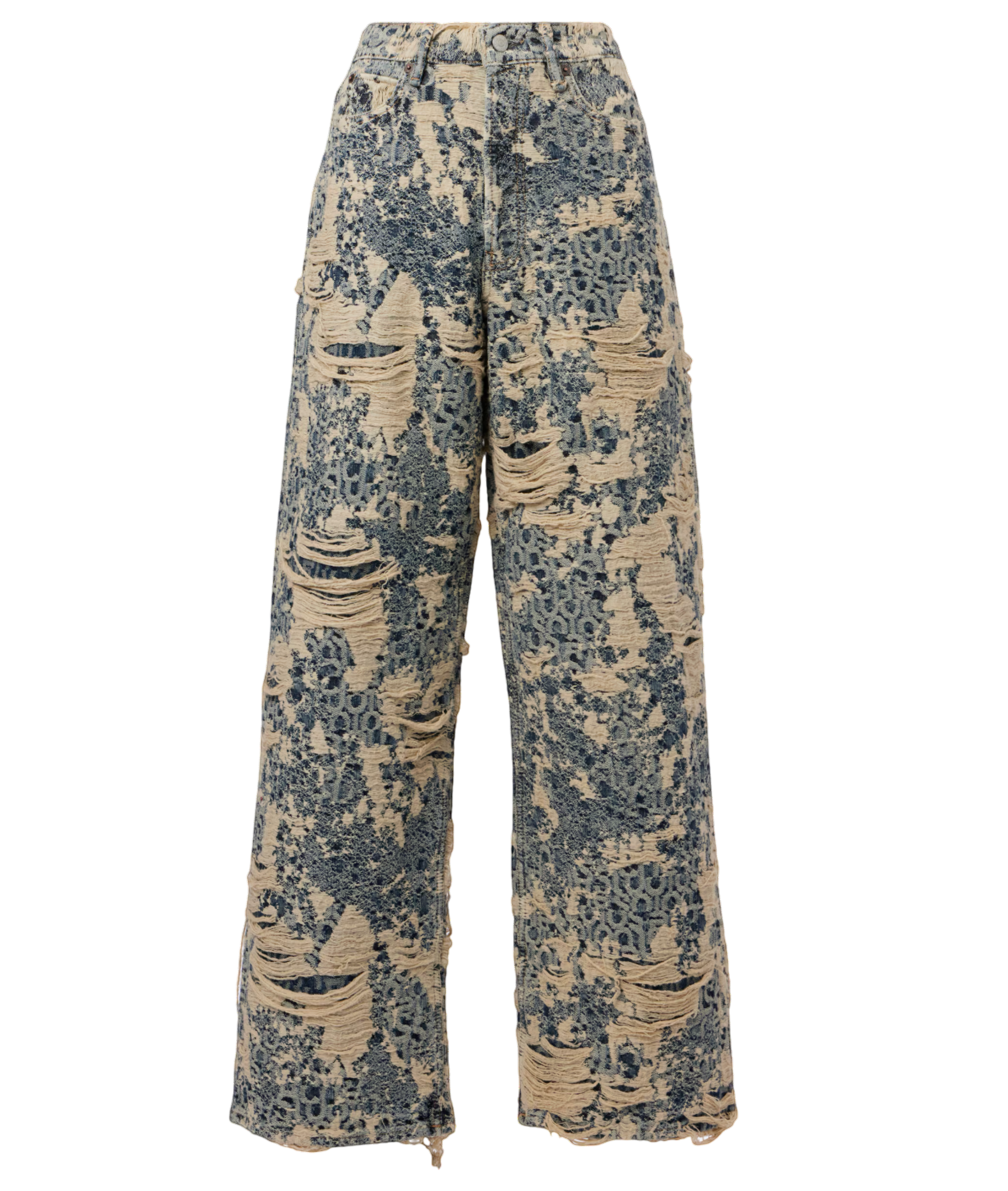 1981 Monogram Distressed Wide-leg Jeans