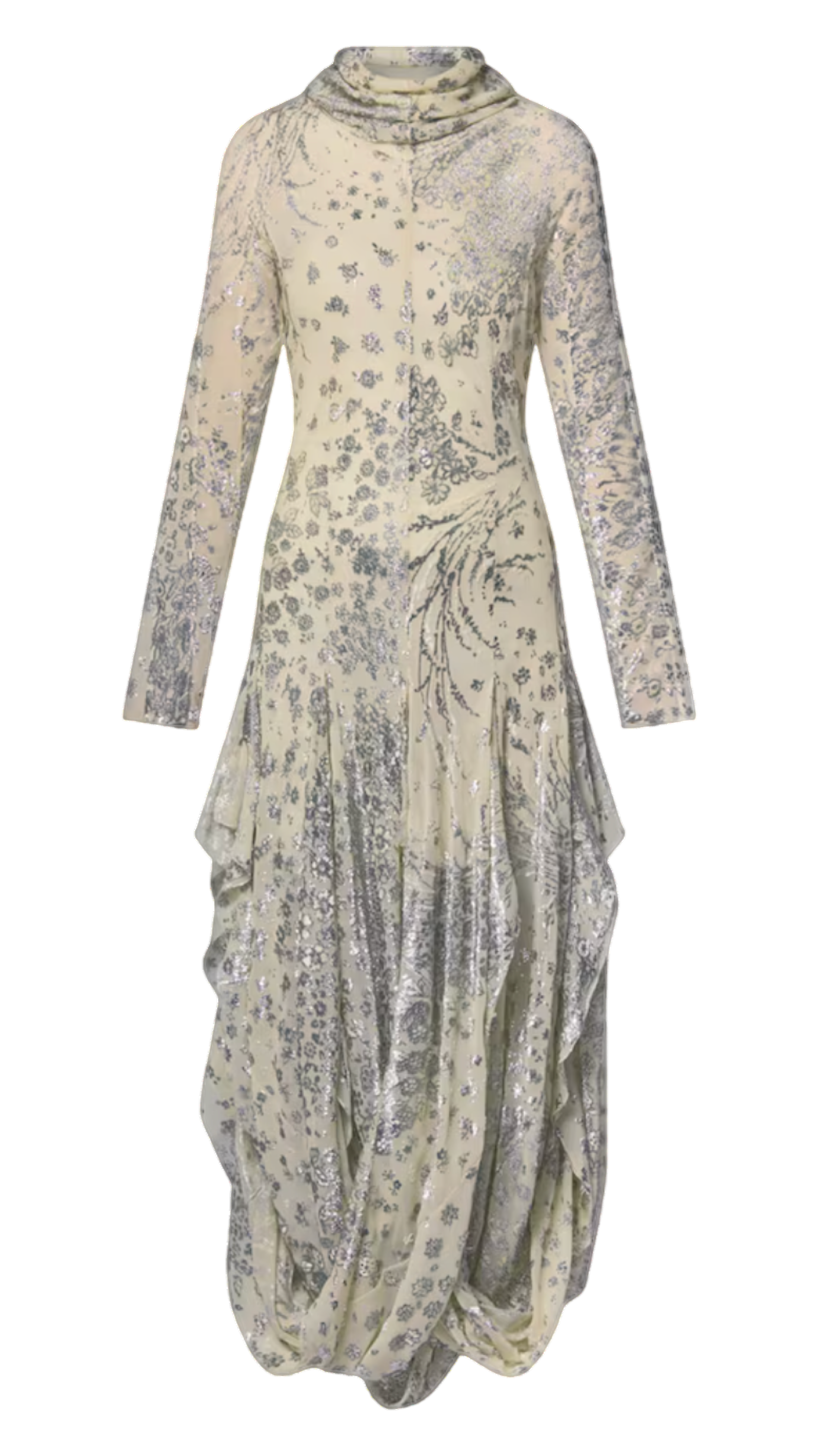 Multi Metallic-Silk Ballet Maxi Dress